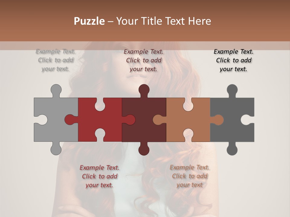 A Woman With Red Hair Is Posing For A Picture PowerPoint Template