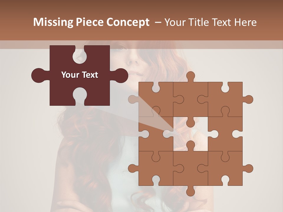 A Woman With Red Hair Is Posing For A Picture PowerPoint Template