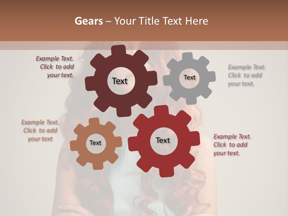 A Woman With Red Hair Is Posing For A Picture PowerPoint Template