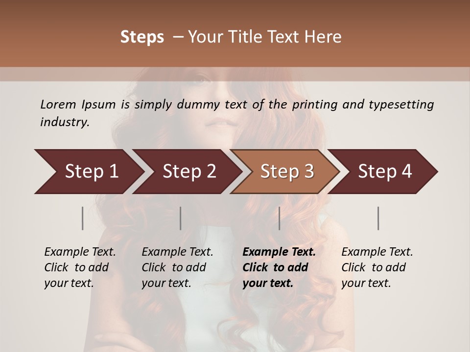 A Woman With Red Hair Is Posing For A Picture PowerPoint Template