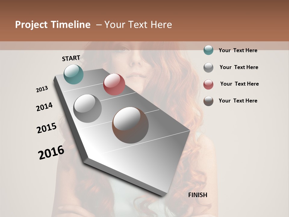 A Woman With Red Hair Is Posing For A Picture PowerPoint Template