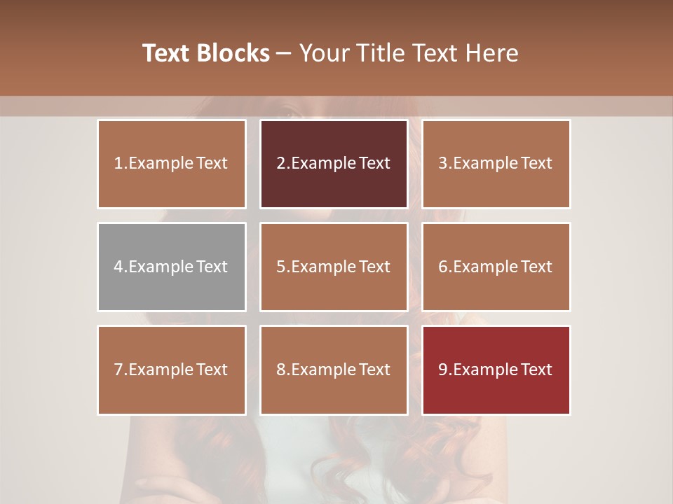 A Woman With Red Hair Is Posing For A Picture PowerPoint Template