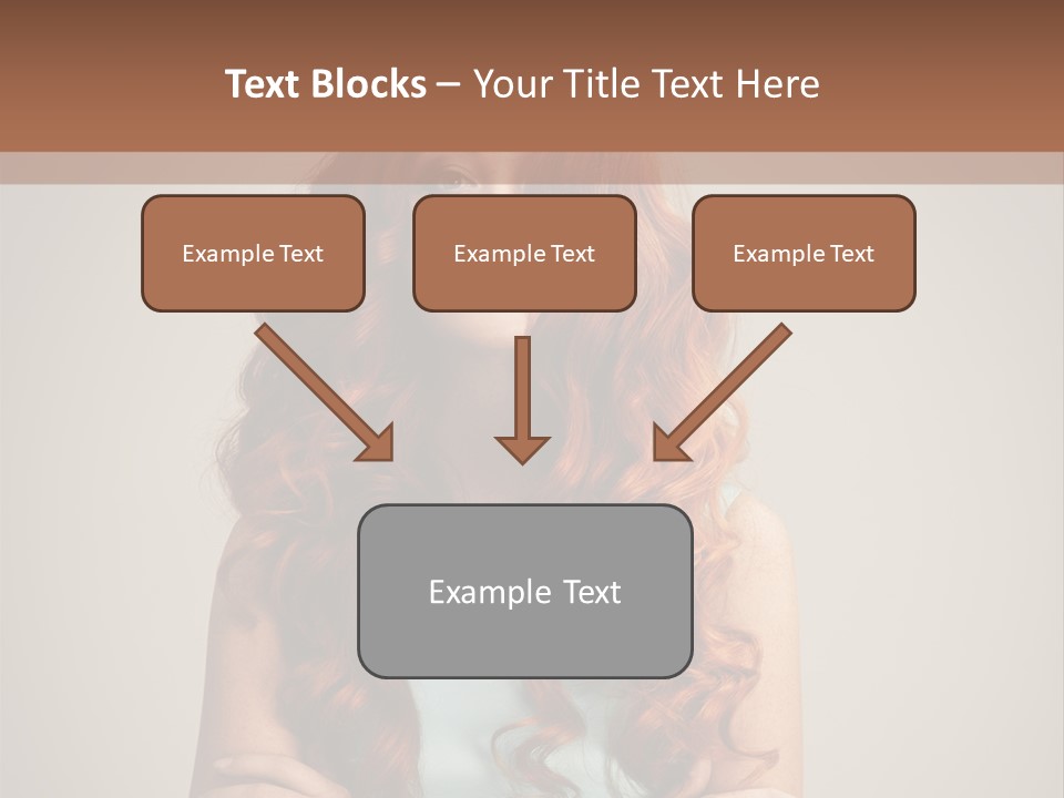 A Woman With Red Hair Is Posing For A Picture PowerPoint Template