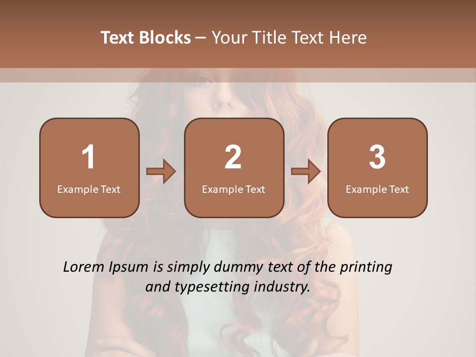 A Woman With Red Hair Is Posing For A Picture PowerPoint Template