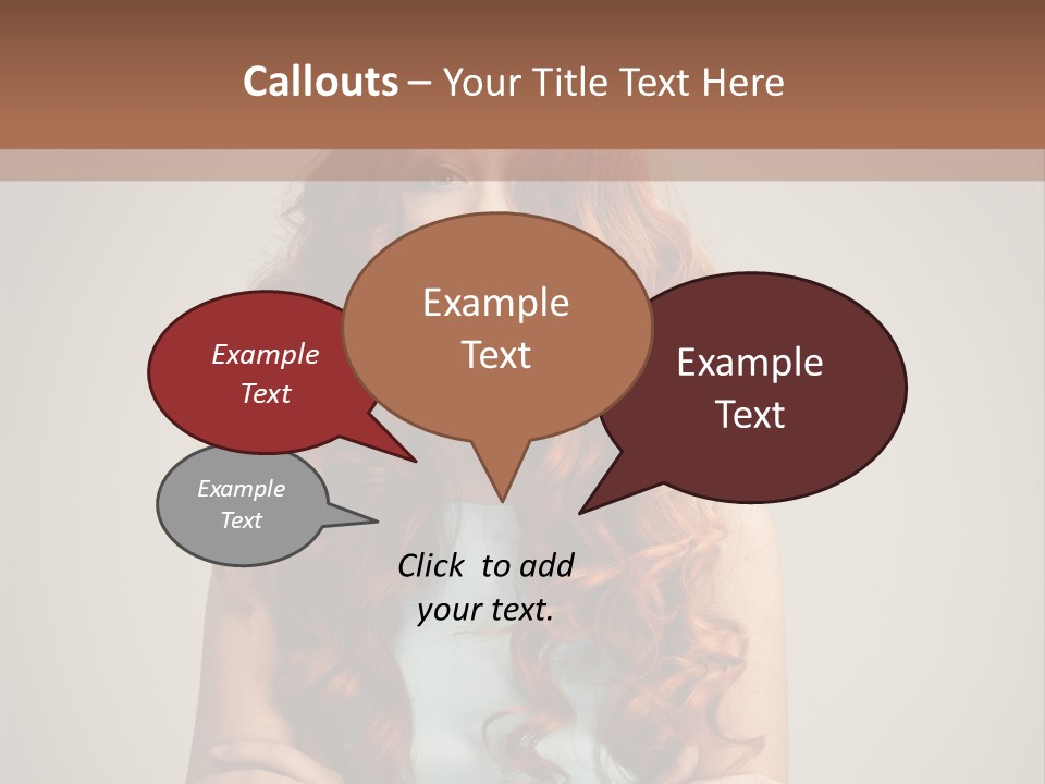 A Woman With Red Hair Is Posing For A Picture PowerPoint Template