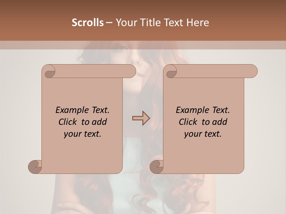 A Woman With Red Hair Is Posing For A Picture PowerPoint Template
