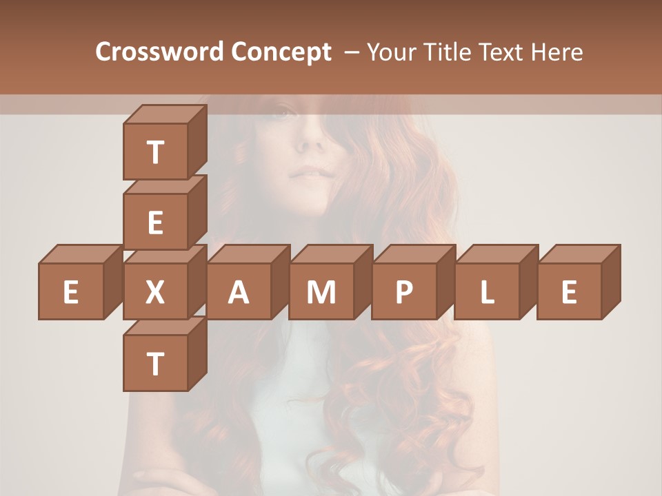 A Woman With Red Hair Is Posing For A Picture PowerPoint Template