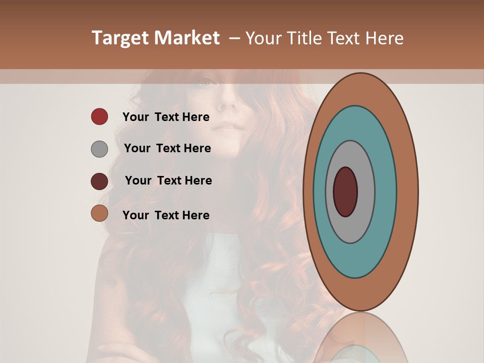 A Woman With Red Hair Is Posing For A Picture PowerPoint Template