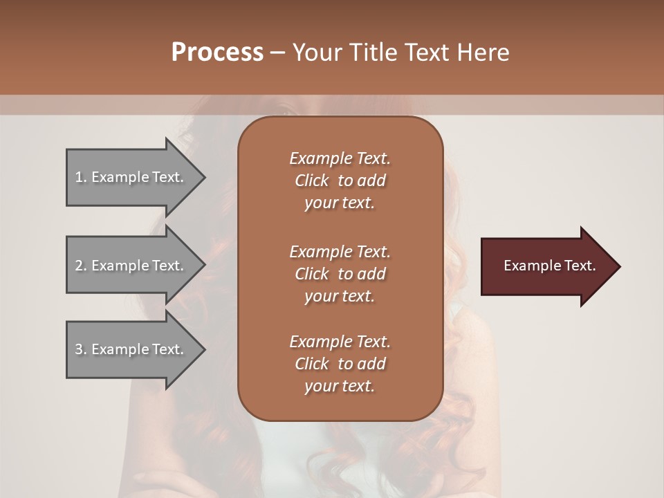 A Woman With Red Hair Is Posing For A Picture PowerPoint Template