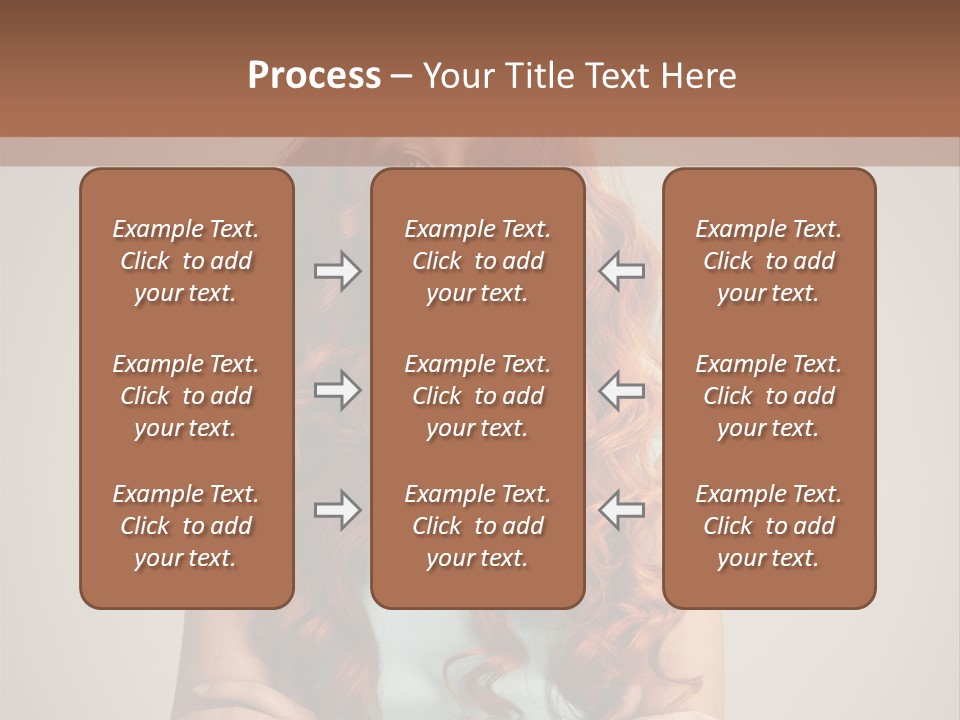 A Woman With Red Hair Is Posing For A Picture PowerPoint Template