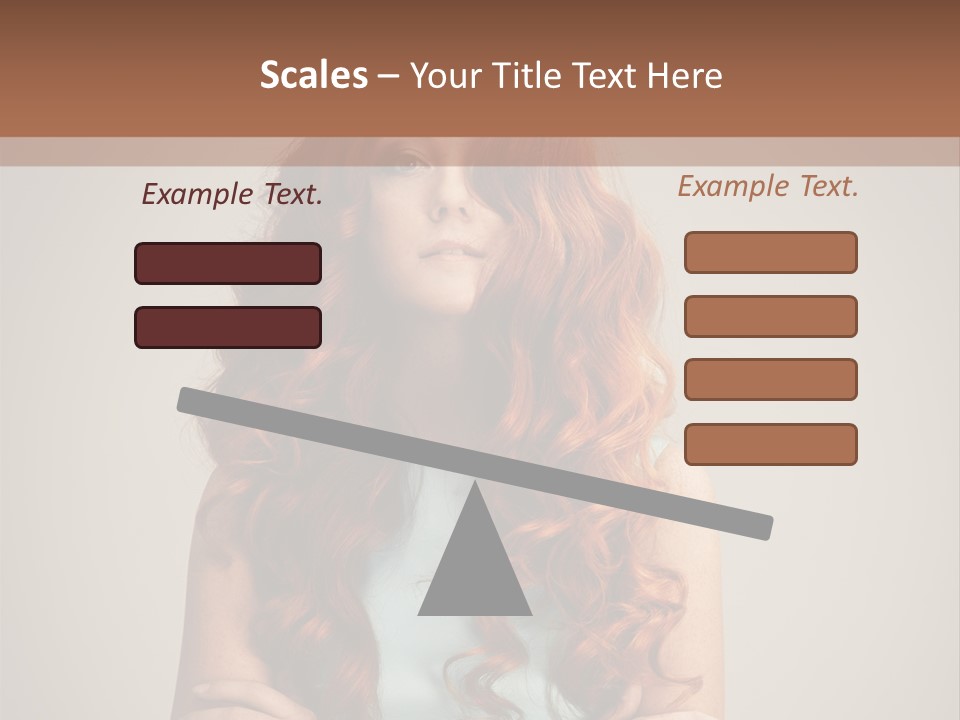 A Woman With Red Hair Is Posing For A Picture PowerPoint Template