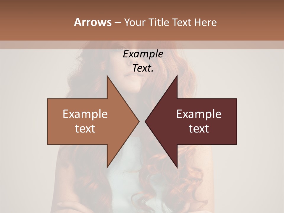 A Woman With Red Hair Is Posing For A Picture PowerPoint Template