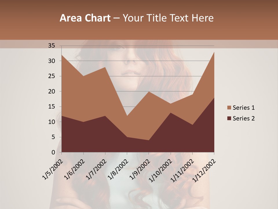 A Woman With Red Hair Is Posing For A Picture PowerPoint Template