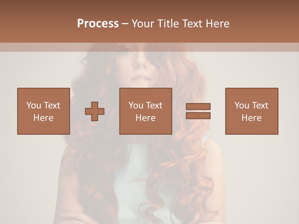 A Woman With Red Hair Is Posing For A Picture PowerPoint Template