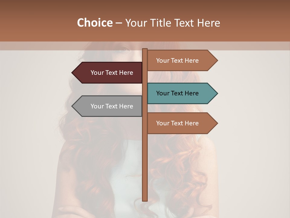 A Woman With Red Hair Is Posing For A Picture PowerPoint Template