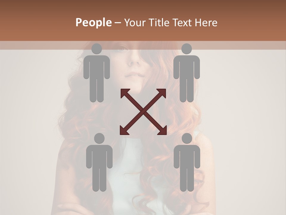A Woman With Red Hair Is Posing For A Picture PowerPoint Template