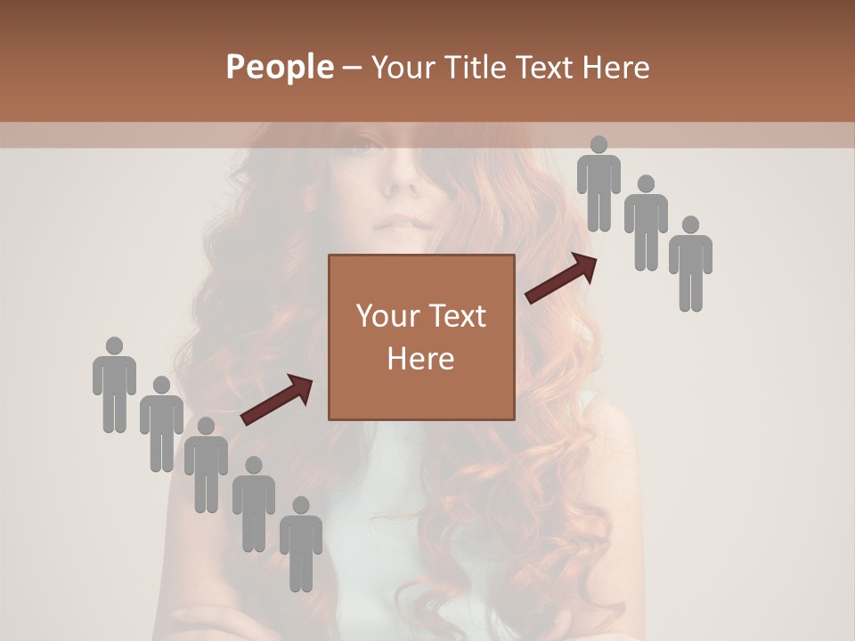 A Woman With Red Hair Is Posing For A Picture PowerPoint Template