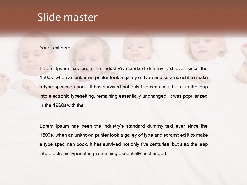 A Group Of Children Laying In Bed With White Sheets PowerPoint Template