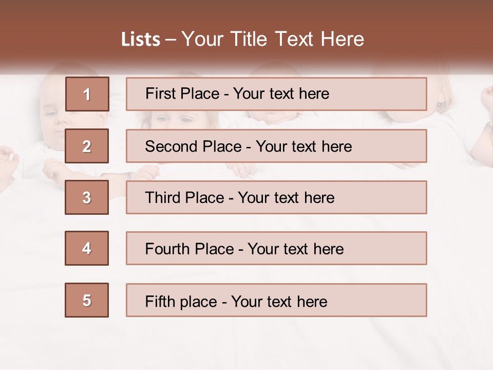 A Group Of Children Laying In Bed With White Sheets PowerPoint Template