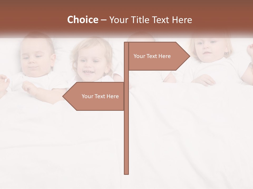 A Group Of Children Laying In Bed With White Sheets PowerPoint Template