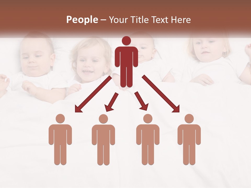 A Group Of Children Laying In Bed With White Sheets PowerPoint Template