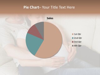A Pregnant Couple Sitting On A Couch With Their Arms Around Each Other PowerPoint Template