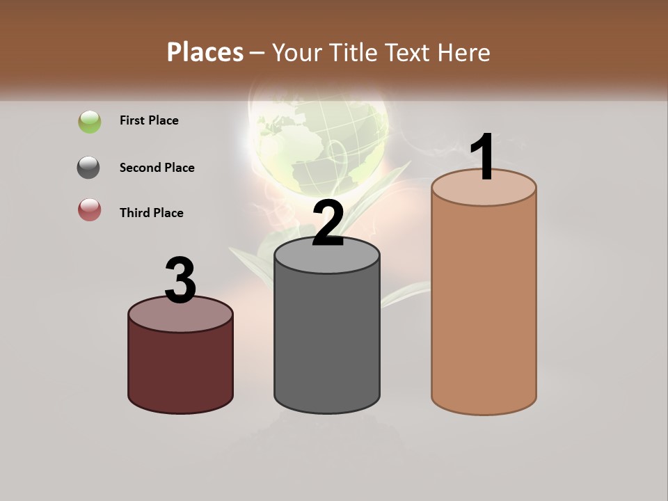 A Person Holding A Plant With A Green Globe On It PowerPoint Template