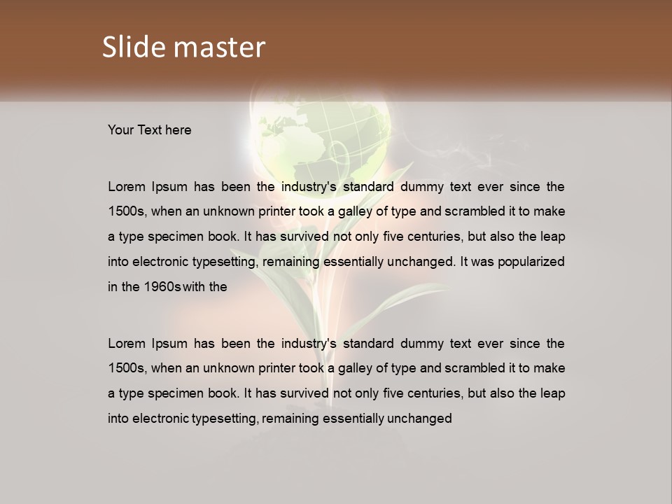 A Person Holding A Plant With A Green Globe On It PowerPoint Template