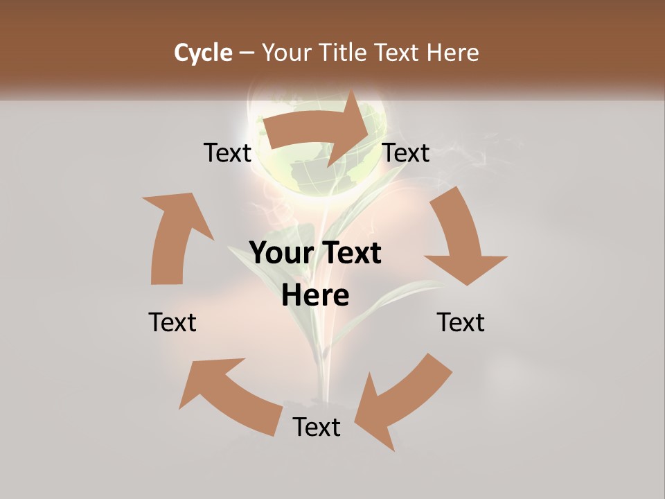 A Person Holding A Plant With A Green Globe On It PowerPoint Template