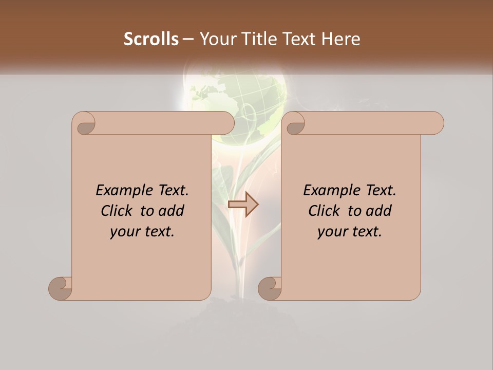 A Person Holding A Plant With A Green Globe On It PowerPoint Template