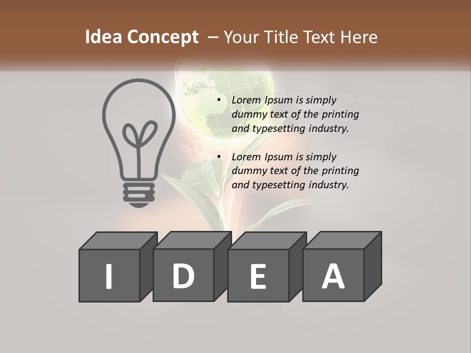 A Person Holding A Plant With A Green Globe On It PowerPoint Template