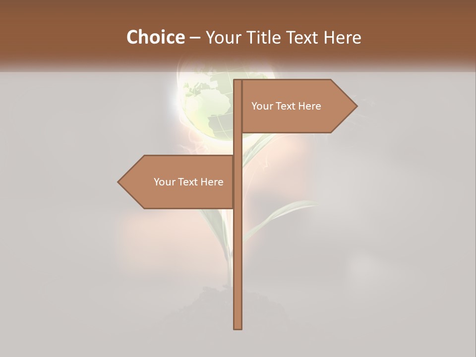 A Person Holding A Plant With A Green Globe On It PowerPoint Template