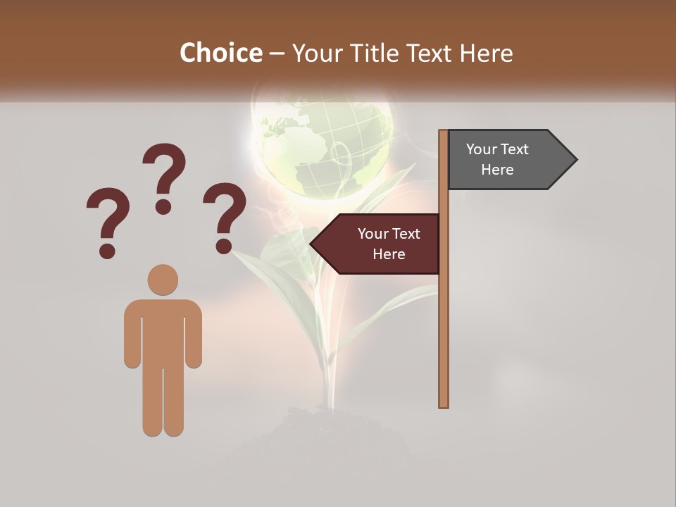 A Person Holding A Plant With A Green Globe On It PowerPoint Template