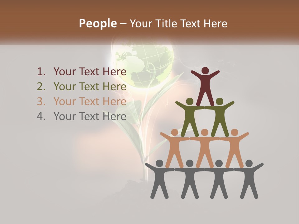 A Person Holding A Plant With A Green Globe On It PowerPoint Template