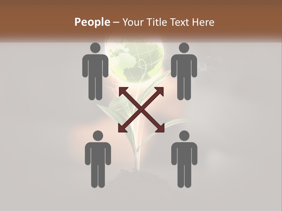 A Person Holding A Plant With A Green Globe On It PowerPoint Template