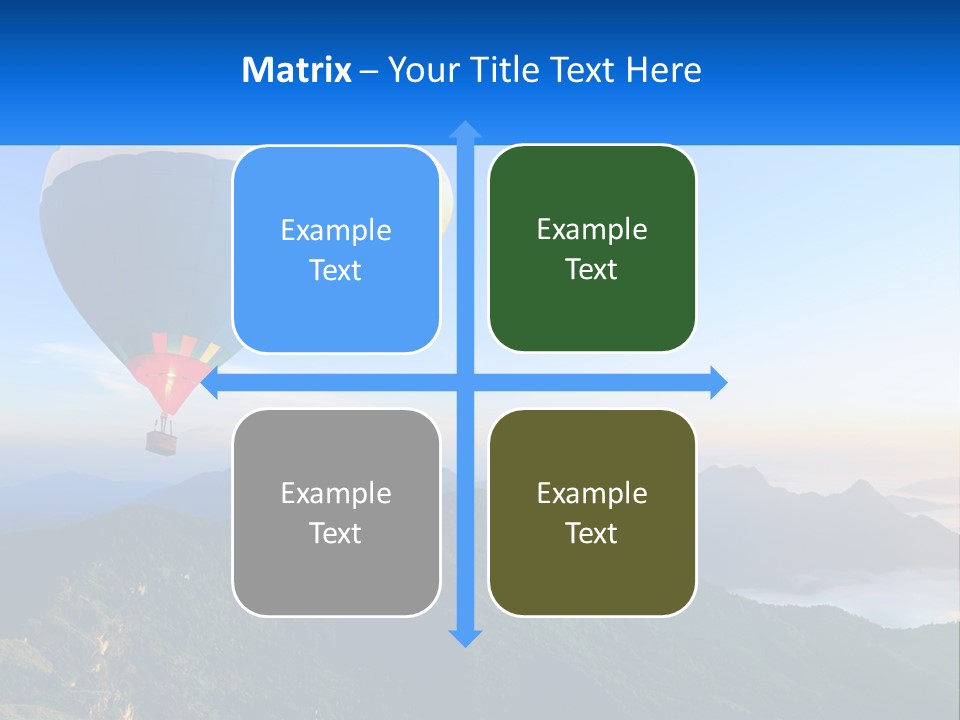 Two Hot Air Balloons Flying Over A Mountain Range PowerPoint Template