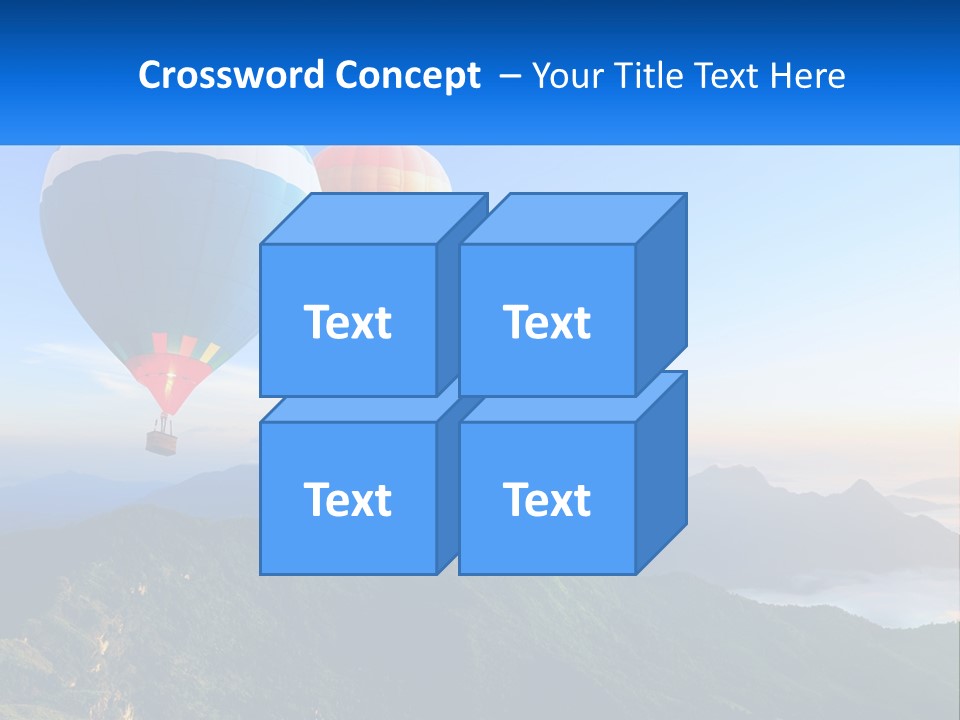 Two Hot Air Balloons Flying Over A Mountain Range PowerPoint Template