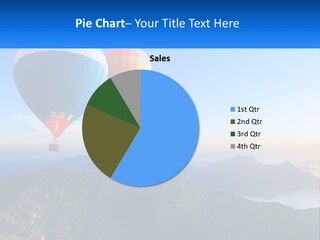 Two Hot Air Balloons Flying Over A Mountain Range PowerPoint Template