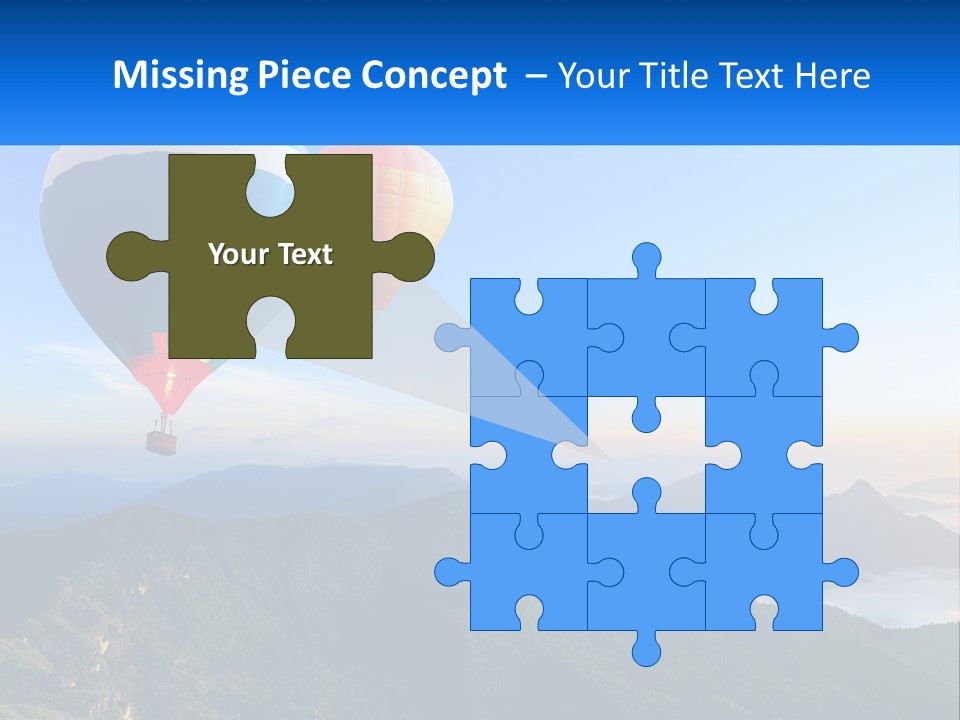 Two Hot Air Balloons Flying Over A Mountain Range PowerPoint Template