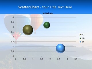 Two Hot Air Balloons Flying Over A Mountain Range PowerPoint Template