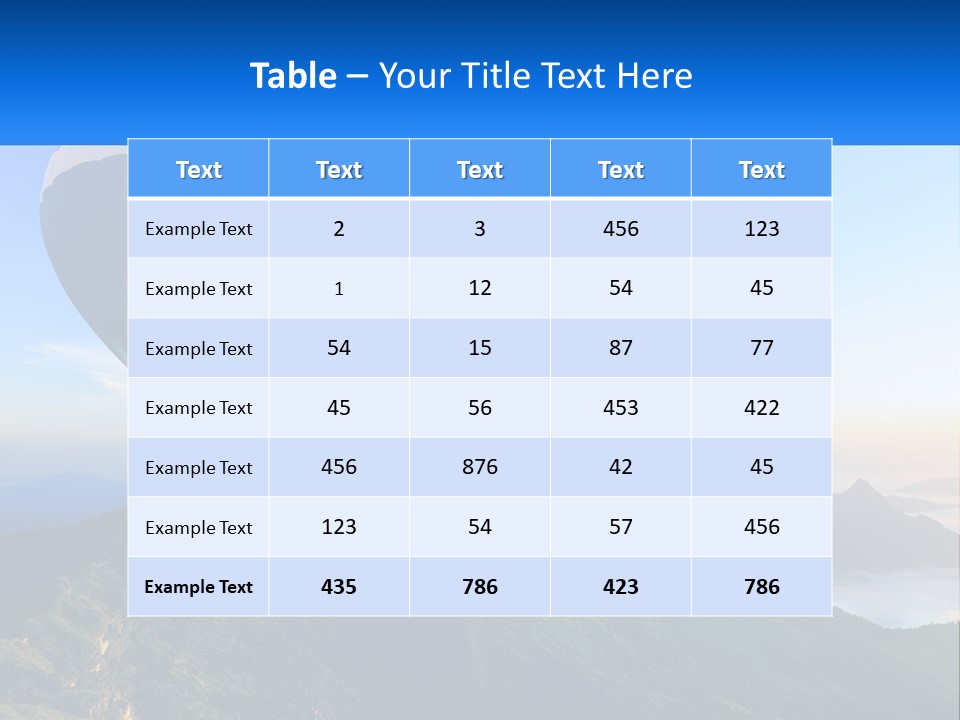 Two Hot Air Balloons Flying Over A Mountain Range PowerPoint Template