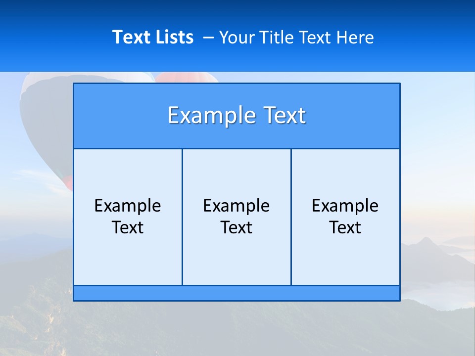 Two Hot Air Balloons Flying Over A Mountain Range PowerPoint Template