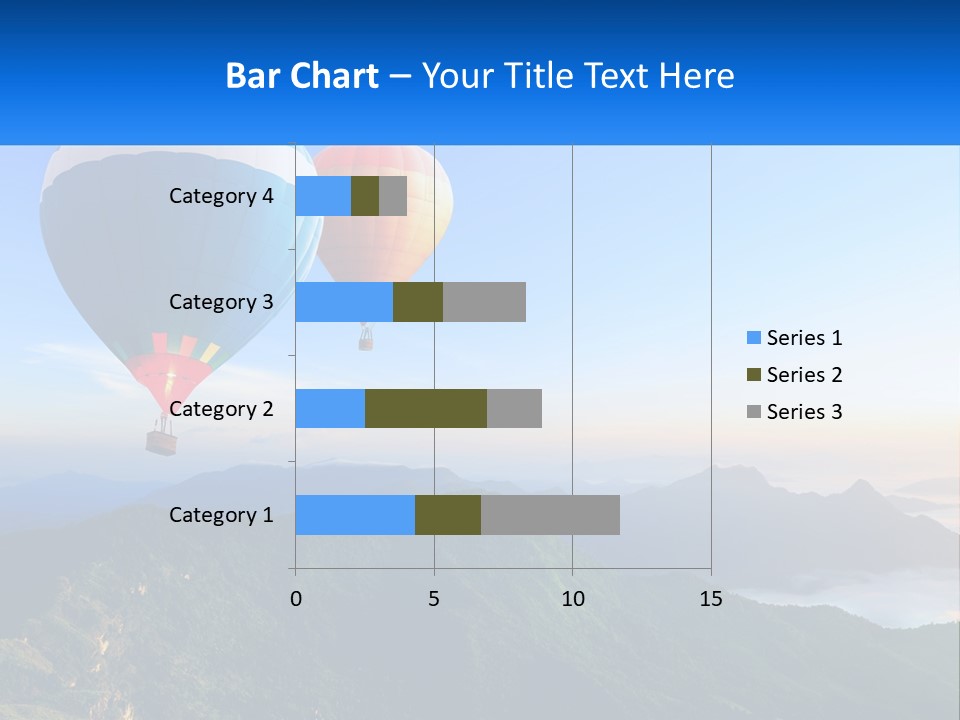 Two Hot Air Balloons Flying Over A Mountain Range PowerPoint Template