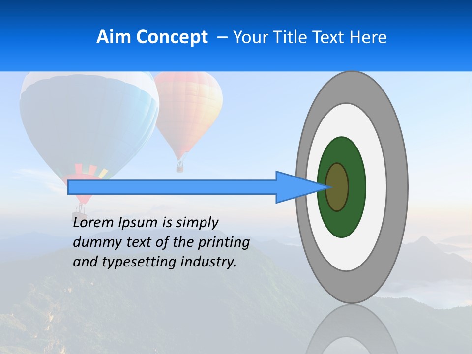 Two Hot Air Balloons Flying Over A Mountain Range PowerPoint Template