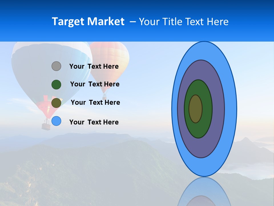 Two Hot Air Balloons Flying Over A Mountain Range PowerPoint Template