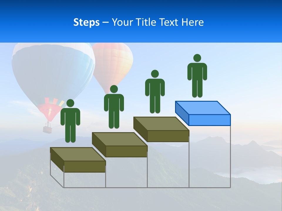 Two Hot Air Balloons Flying Over A Mountain Range PowerPoint Template