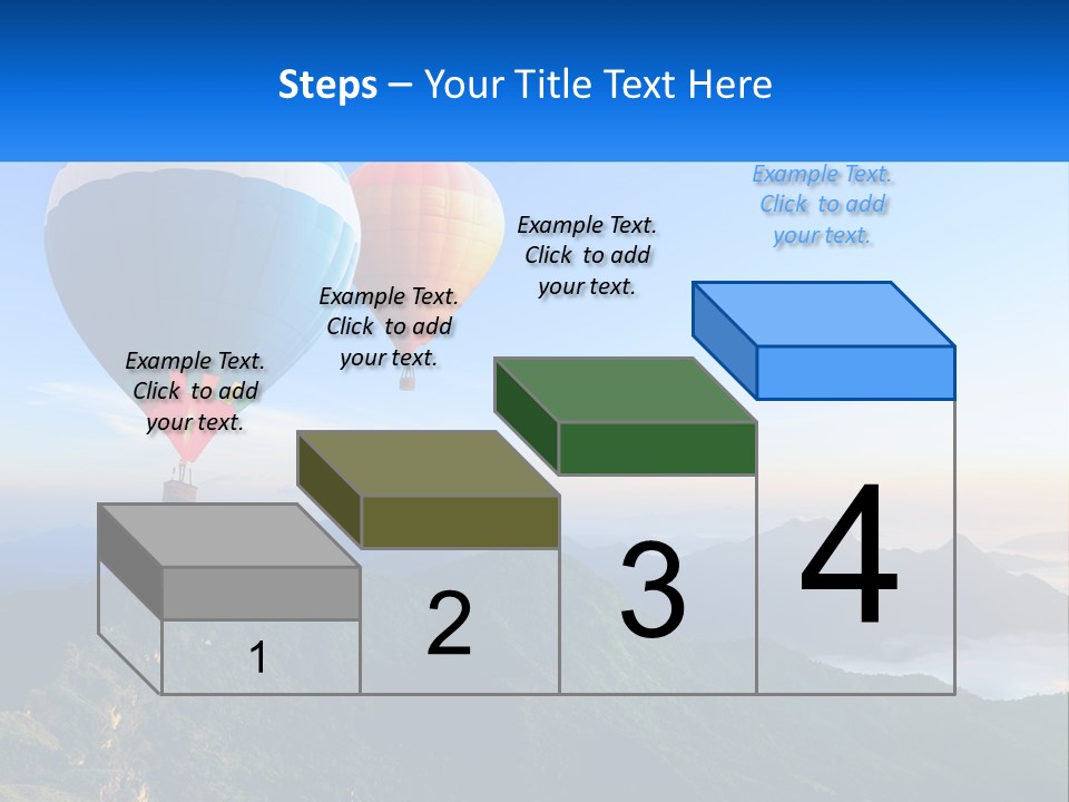 Two Hot Air Balloons Flying Over A Mountain Range PowerPoint Template