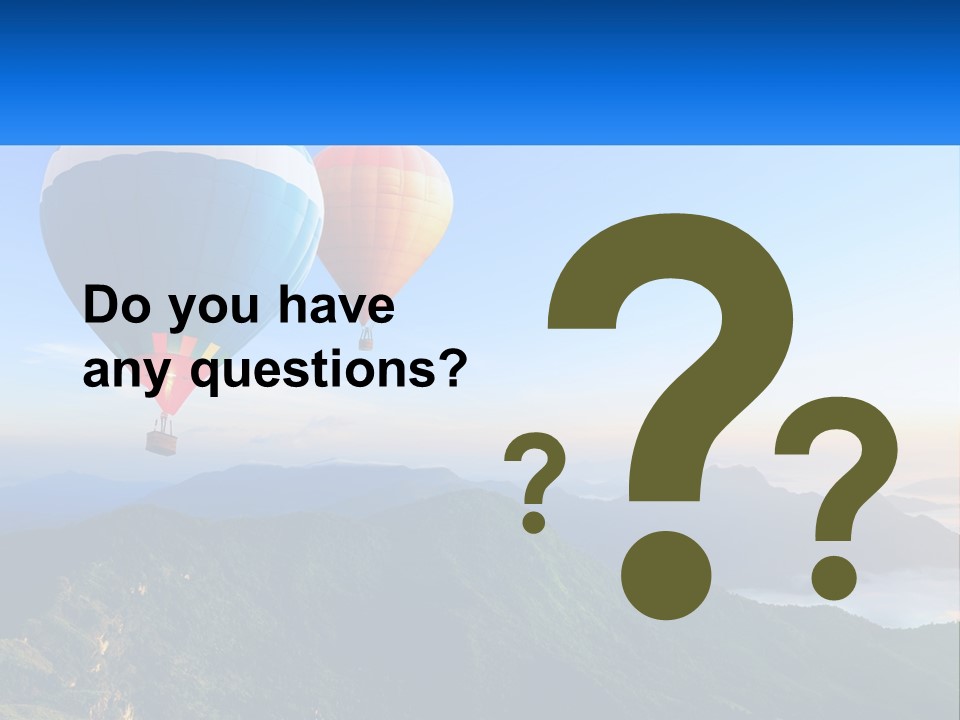 Two Hot Air Balloons Flying Over A Mountain Range PowerPoint Template