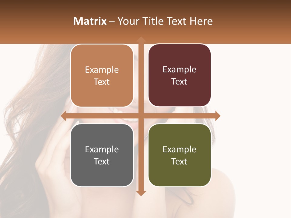 A Woman Smiling With Her Hands On Her Face PowerPoint Template