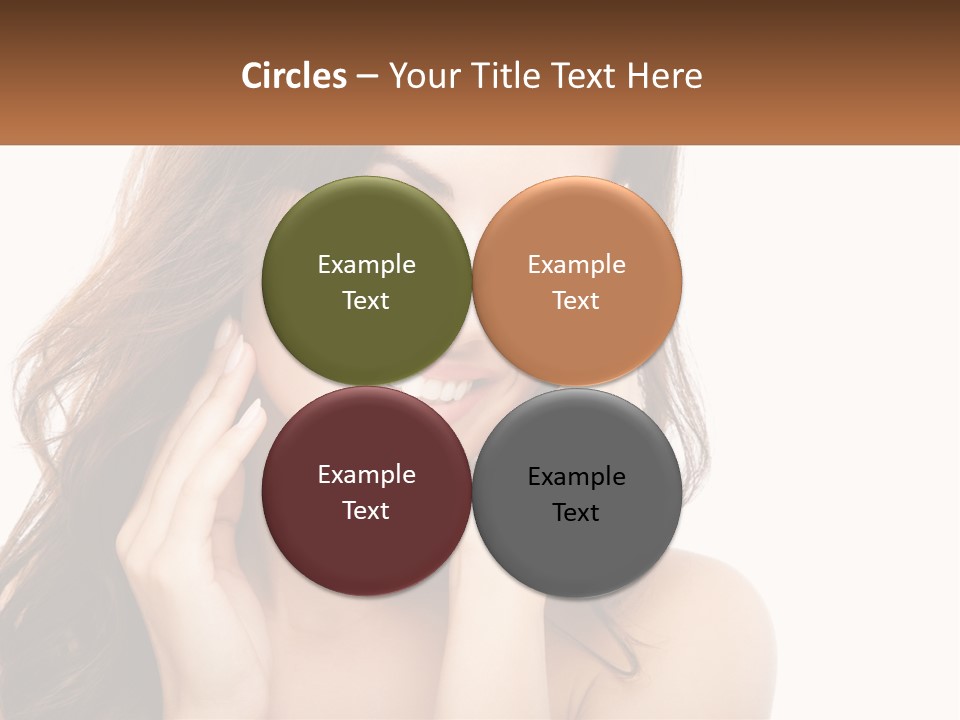 A Woman Smiling With Her Hands On Her Face PowerPoint Template